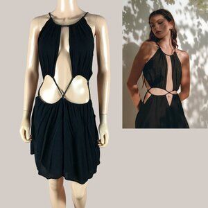 Papermoon Black Cut Out Mini Dress Size Medium